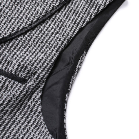 Striped Trim Double Breasted Men's Leisure Vest