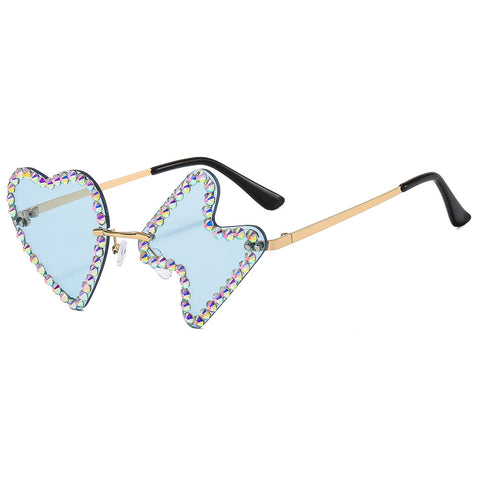 Women's Fashion Simple Frameless Diamond Studded Sunglasses