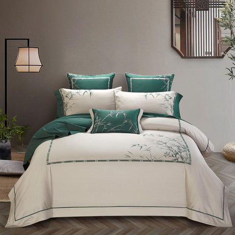 New Chinese Style Cotton 60s Long-staple Cotton Four-piece Cotton Embroidery Hotel Four-piece Hotel