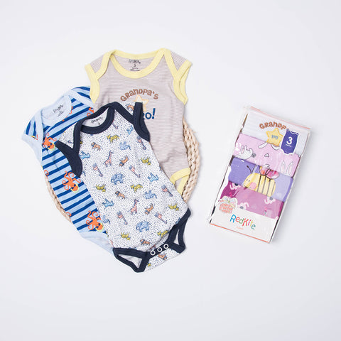 5 Pieces of Cotton Baby Sleeveless One-piece Romper