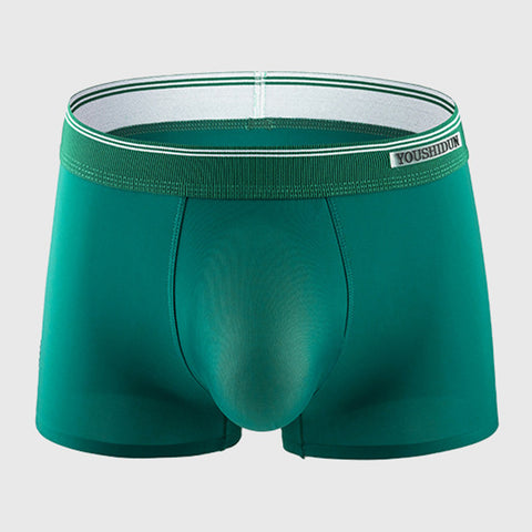 Ice Silk 3D Punching Die Thin Cool Breathable Traceless Solid Color Boxers Antibacterial Inner Stickers Boxer Briefs