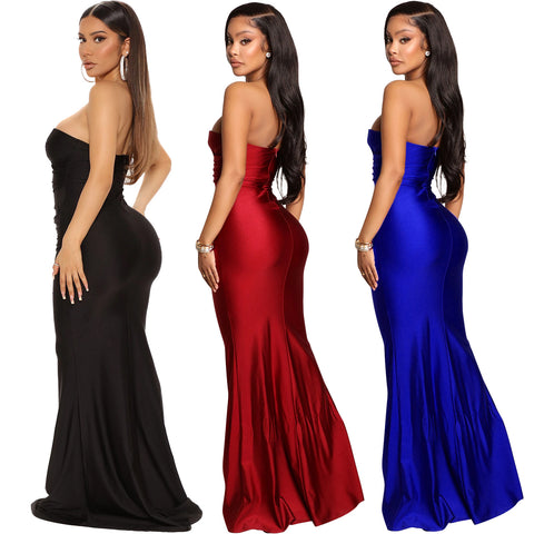 Women's Ladies One Shoulder Long Dress