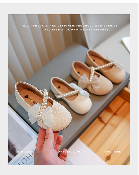 White Pearl Little Girl Baby Princess Shoes