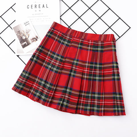 Student High-waisted Anti-glare Skirt With Pleated