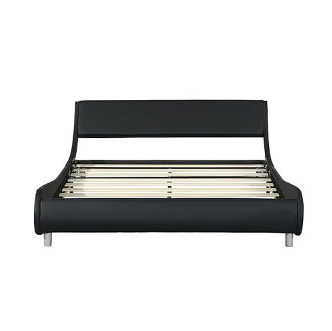 Faux Leather Upholstered Platform Bed Frame With LED Lighting With Remote Control And APP