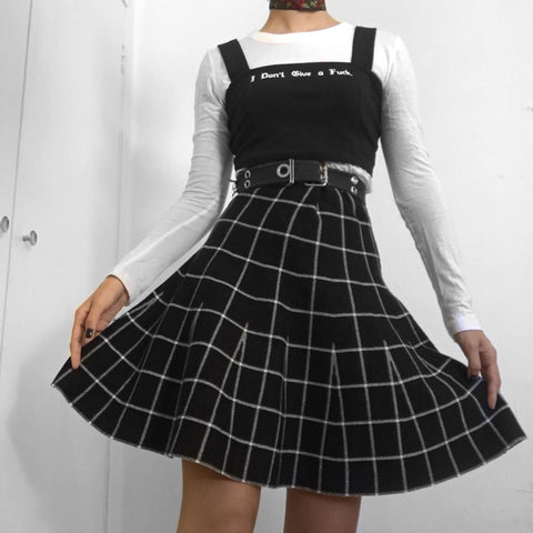 Women's High Waist Paneled Large Plaid Mini Skirt