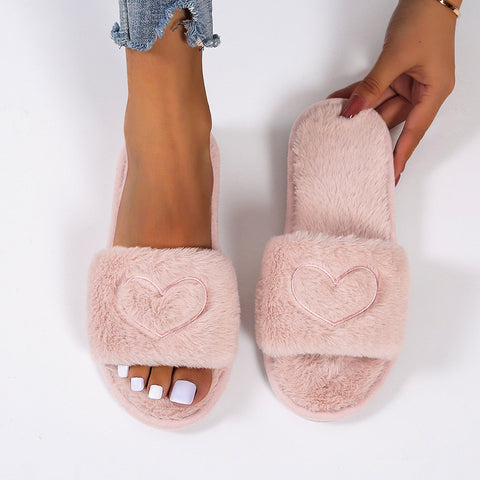 Women's Flat Plush Home Warm Slippers