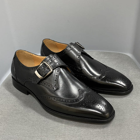 Summer Business Leather Broch Carved Cowhide Men's Shoes