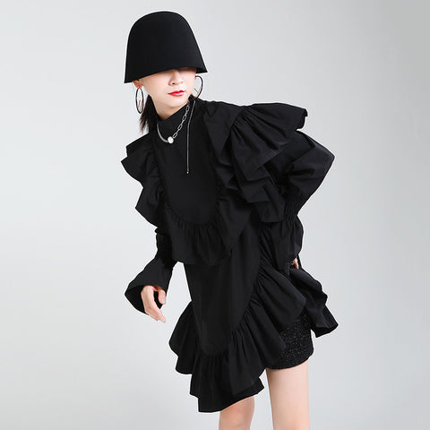 The Wears A Thin Dress With Wooden Ears