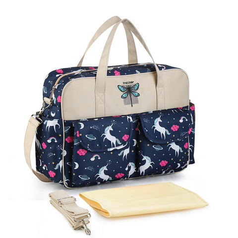 Waterproof Nylon Printed One-Shoulder Mother Bag Messenger Handbag