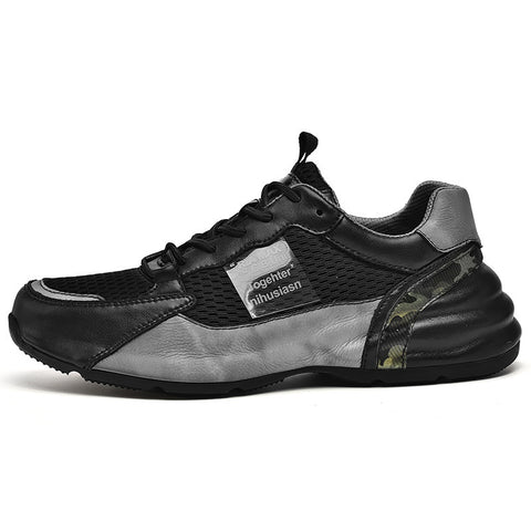 Breathable Mesh Cowhide Sole Sneakers