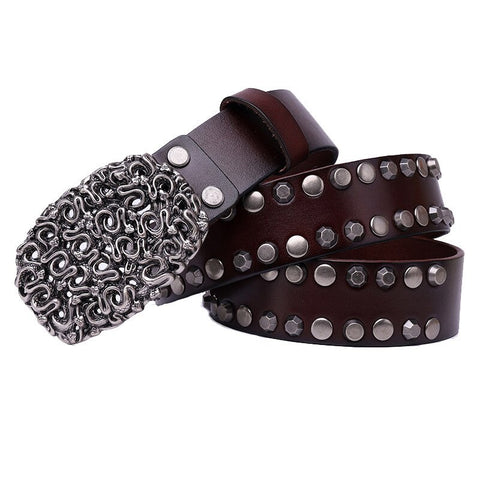 Top Layer Cowhide Trend Rivet Men's Belt