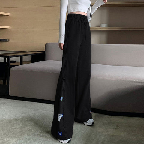 Women's Drapey High Waist Long Mopping Pants