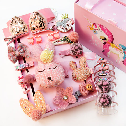 24-piece Children's Day Gift Children's Hairpin Headdress Girls Baby Hair Clip Cute Princess Hair Accessories Set