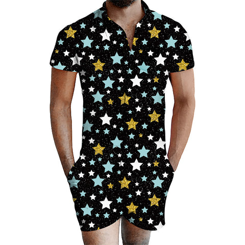 Amazon 3d printed male jumpsuit suit
