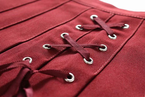Women's Side Eyelets Tied Rope Inner Liner Short Skirt