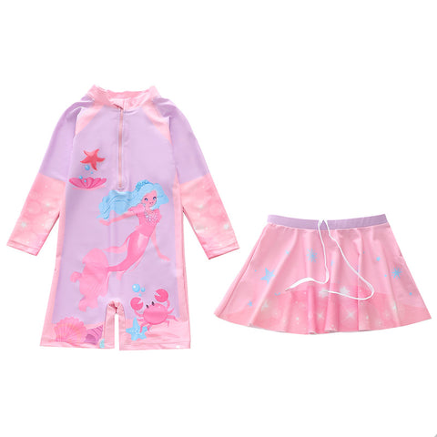 Suit Long Sleeve Beach Girls Swimwear