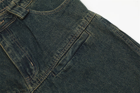 Fashion Washed Denim Overalls Men