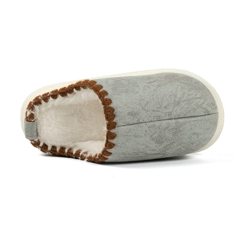 Winter Fashion Cotton Slippers With Sewing-side Design Indoor Non-slip Bedroom Floor Plush Slipper House Shoes Women Couple