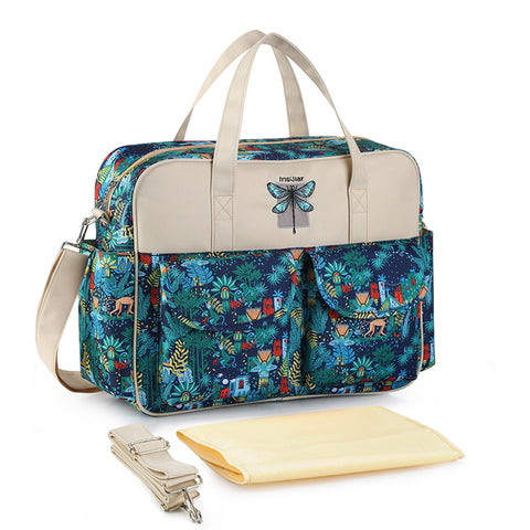Waterproof Nylon Printed One-Shoulder Mother Bag Messenger Handbag