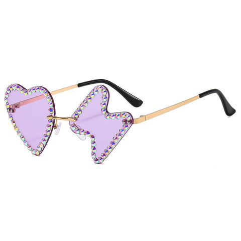 Women's Fashion Simple Frameless Diamond Studded Sunglasses