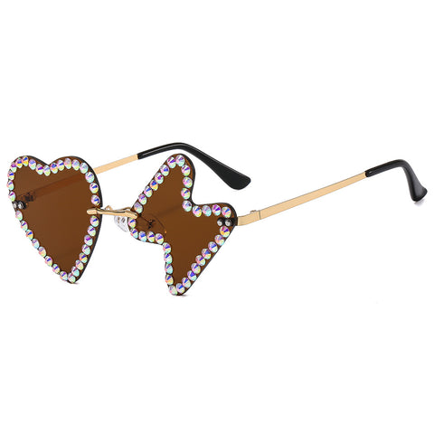 Women's Fashion Simple Frameless Diamond Studded Sunglasses