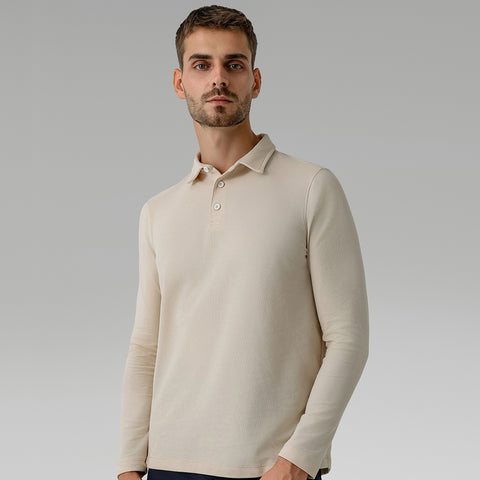 Men's Casual Long-sleeved Polo Shirt Sports Outdoor All-matching Top Breathable Quick-drying T-shirt