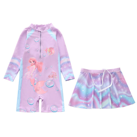 Suit Long Sleeve Beach Girls Swimwear
