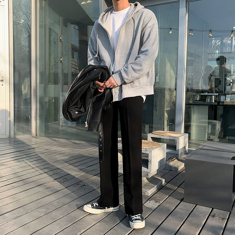 Men's Hooded Sweater Hong Kong Style Loose Autumn Coat