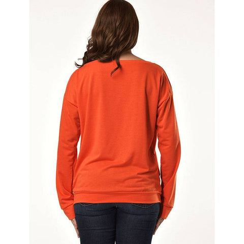 Autumn Women's Letter Love Print Sexy Leaky Off Shoulder Long Sleeve Purple Green Yellow Tees Sweat Shirt Tops