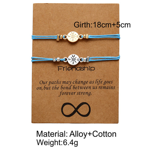 Couple Cardboard Gift Bracelet Set