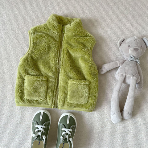 Autumn And Winter New Boys And Girls Cotton Vest Children Keep Baby Warm Plush Outerwear Vest Foreign Trade WeChat