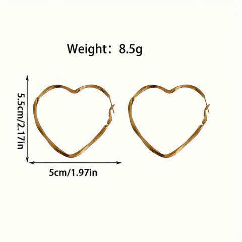 Heart Vintage Metal Earrings Female Accessories