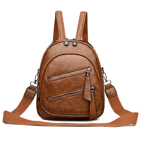Women's Simple And Lightweight Waterproof Pu Fashion Backpack