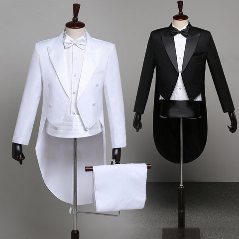Men's Dress Black Tuxedo Christmas Magic Show Costume