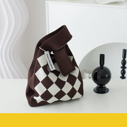 Women's Fashion Striped Woven Large Capacity Handbag