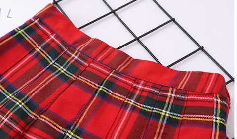 Student High-waisted Anti-glare Skirt With Pleated