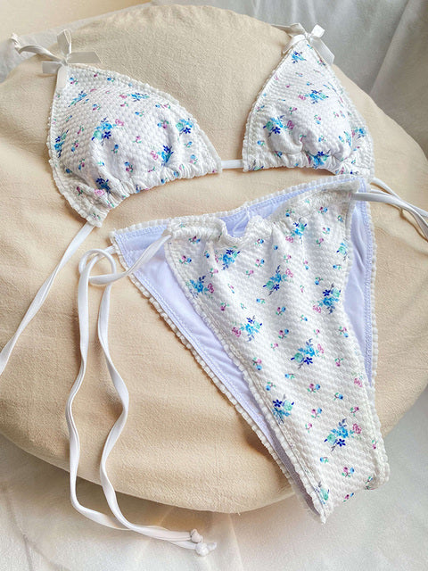 Women Floral Swimsuit Summer Bikini Set