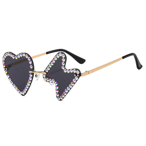 Women's Fashion Simple Frameless Diamond Studded Sunglasses