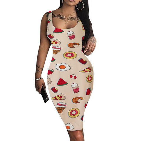 Women's Graceful And Fashionable 3D Printed Suspender Skirt