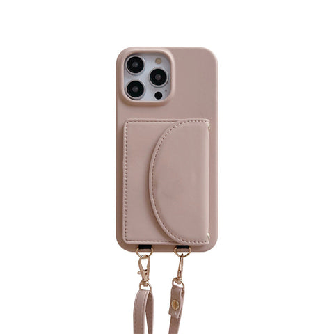 Suitable Phone Case Card Holder Lanyard Litchi Pattern