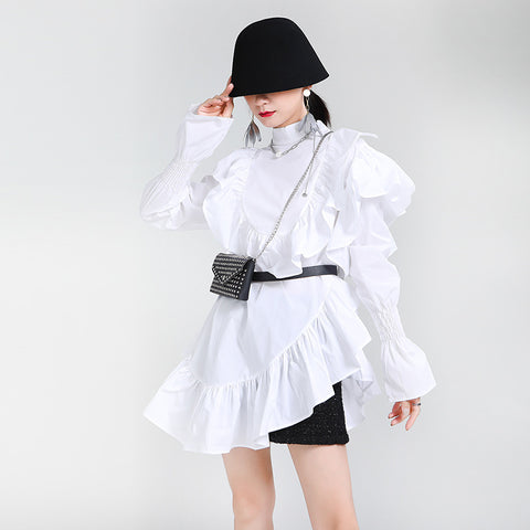 The Wears A Thin Dress With Wooden Ears