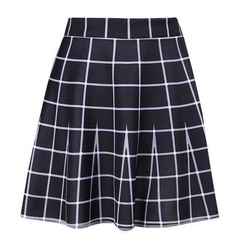 Women's High Waist Paneled Large Plaid Mini Skirt