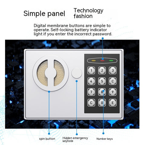 Office Domestic Safe Box Smart Fingerprint Password Into The Wall