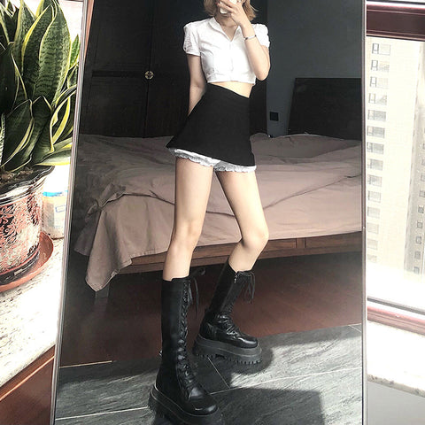 Woman Black Fashionable Temperament Short Skirts