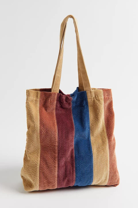 Women's New Corduroy Block Shoulder Bag