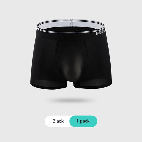 Ice Silk 3D Punching Die Thin Cool Breathable Traceless Solid Color Boxers Antibacterial Inner Stickers Boxer Briefs
