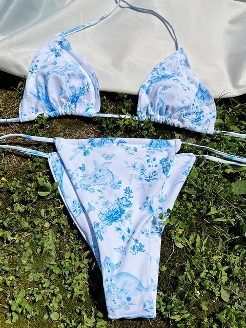 Women Floral Swimsuit Summer Bikini Set