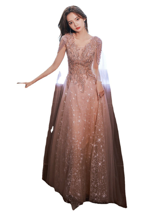 Temperament Celebrity Host Starry Sky Dress