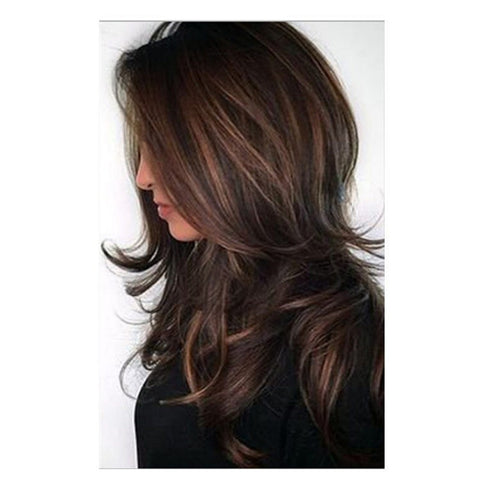 Women's High Temperature Silk Oblique Bangs Gradient Wig Head Cover